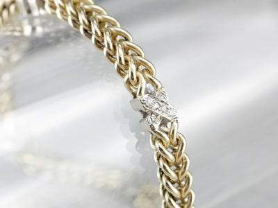Diamond Two Tone Gold Chain Bracelet