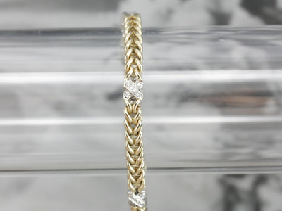 Diamond Two Tone Gold Chain Bracelet