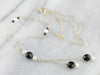 Vintage Pearl and Glass Bead Lariat Necklace