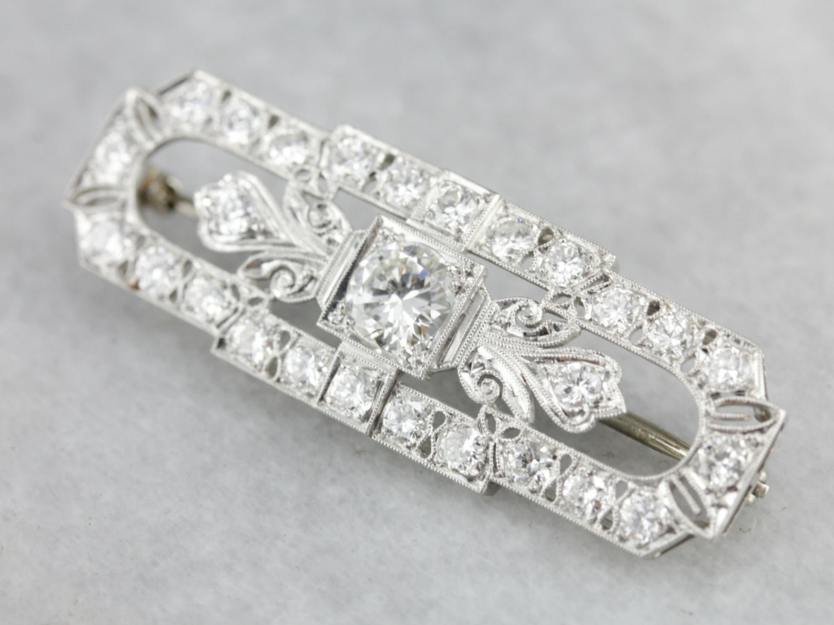 Late Art Deco Diamond Brooch