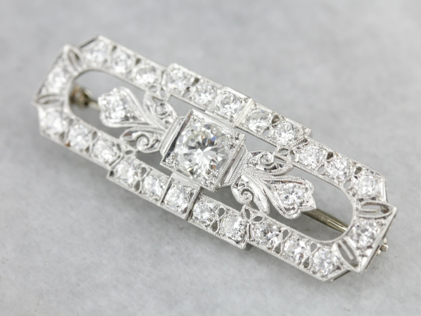 Late Art Deco Diamond Brooch