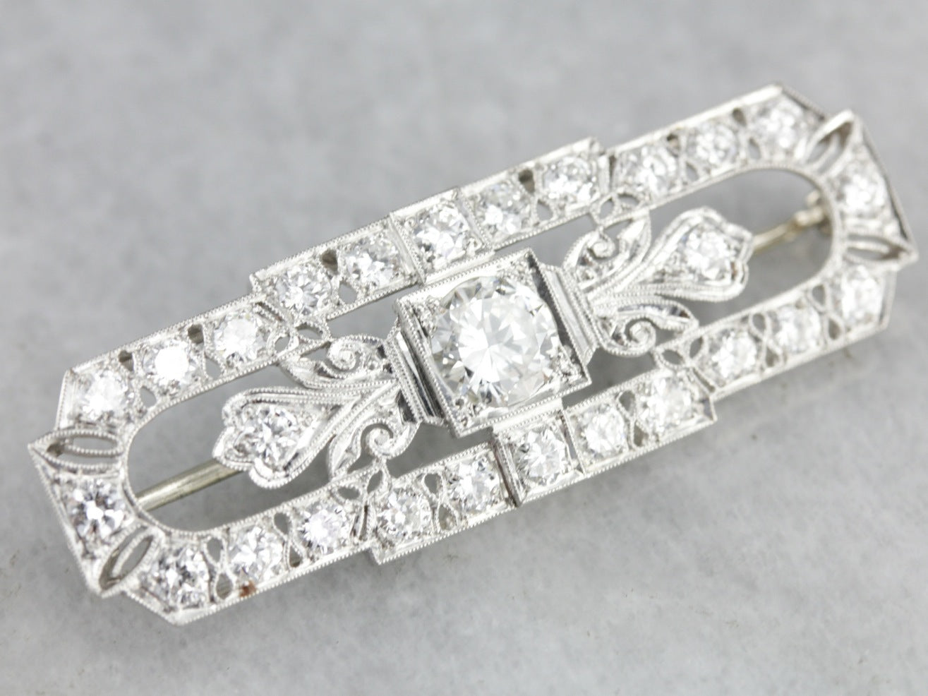 Late Art Deco Diamond Brooch