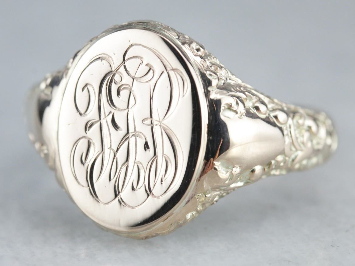 Monogrammed "FGB" Signet Ring