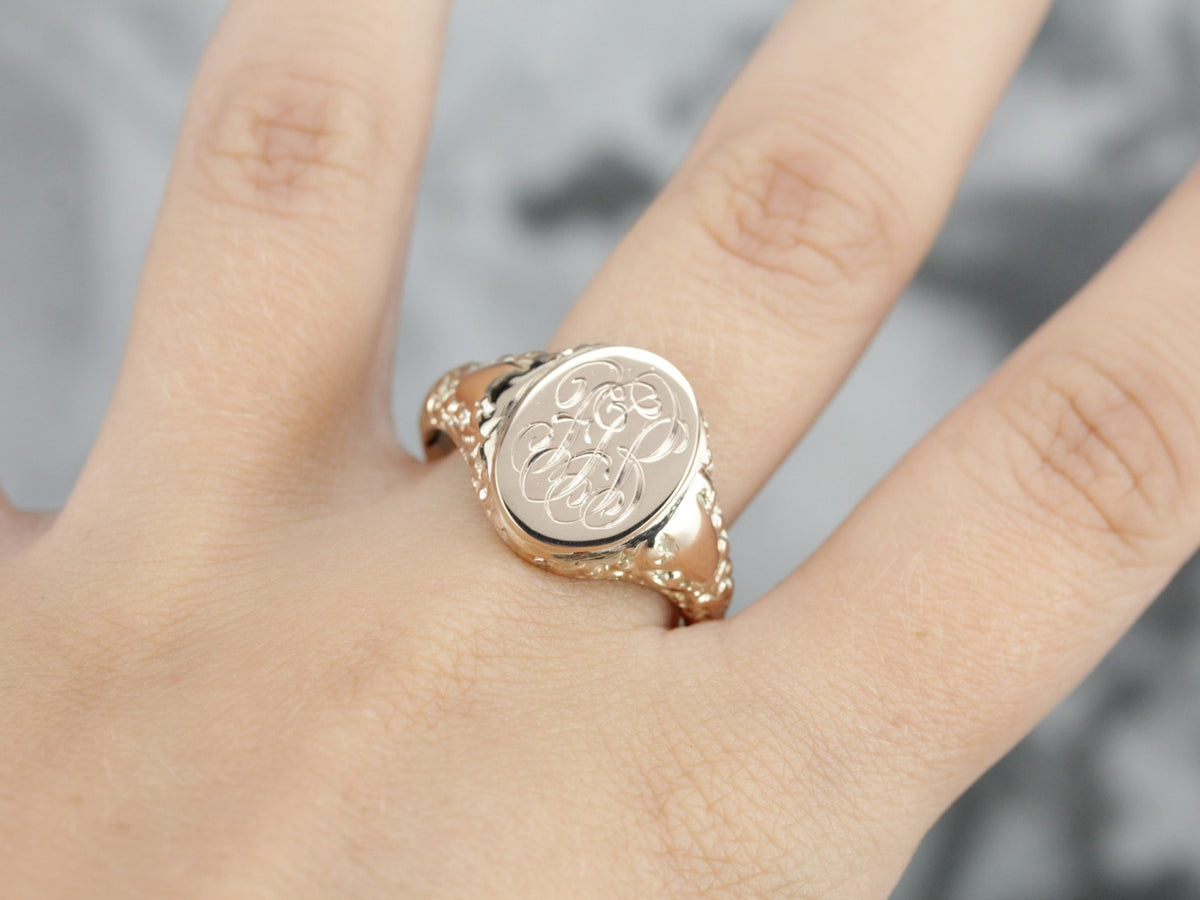 Monogrammed "FGB" Signet Ring
