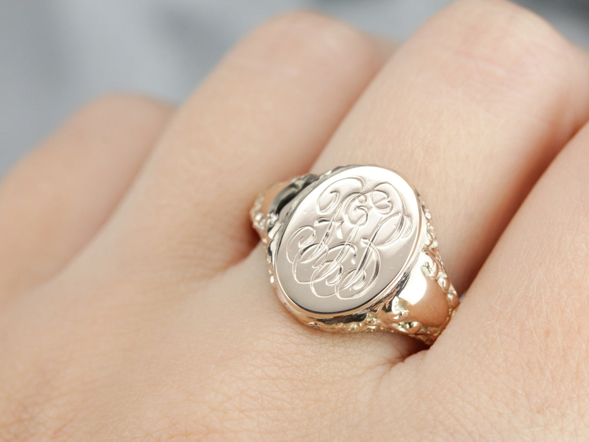 Monogrammed "FGB" Signet Ring