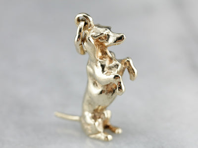 Vintage Trick Dog Gold Charm Pendant