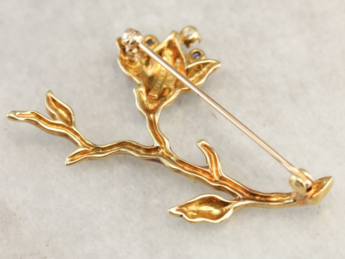 Vintage Tiffany and Company Flower Brooch