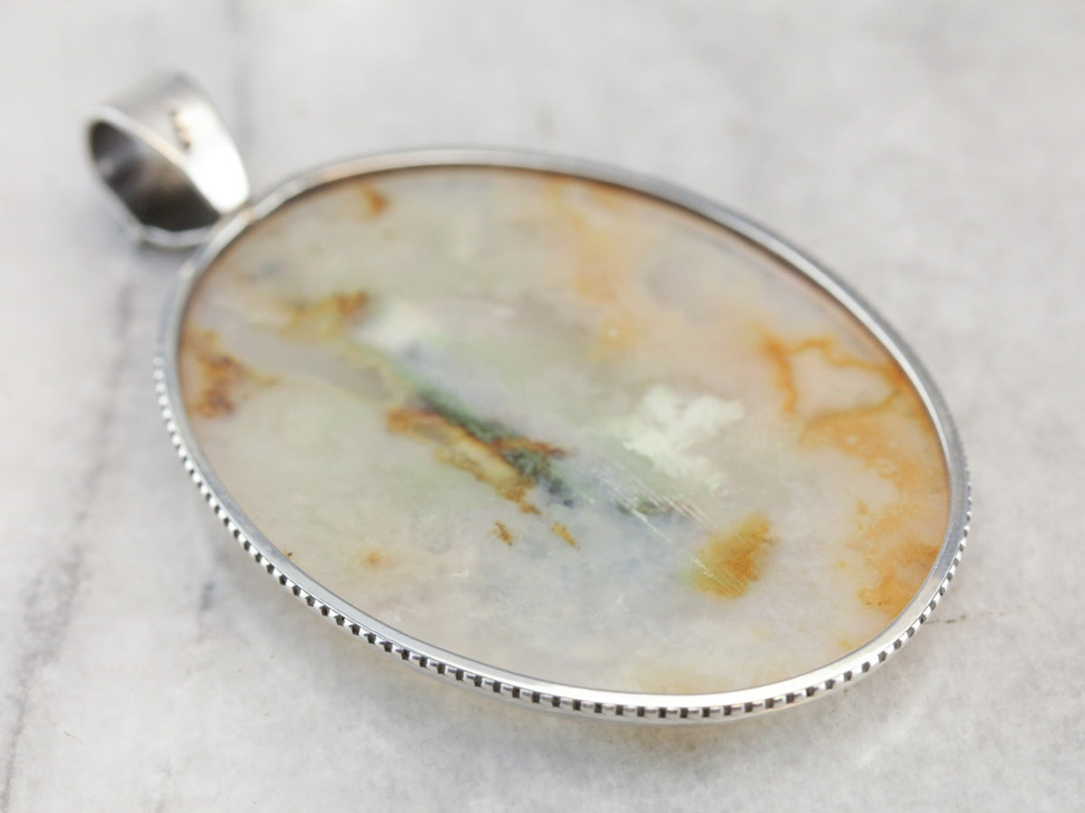 Dendritic Agate Sterling Silver Pendant