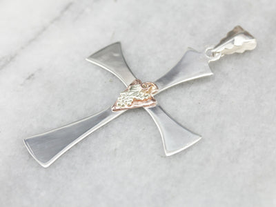 Sterling Silver and Black Hills Gold Cross
