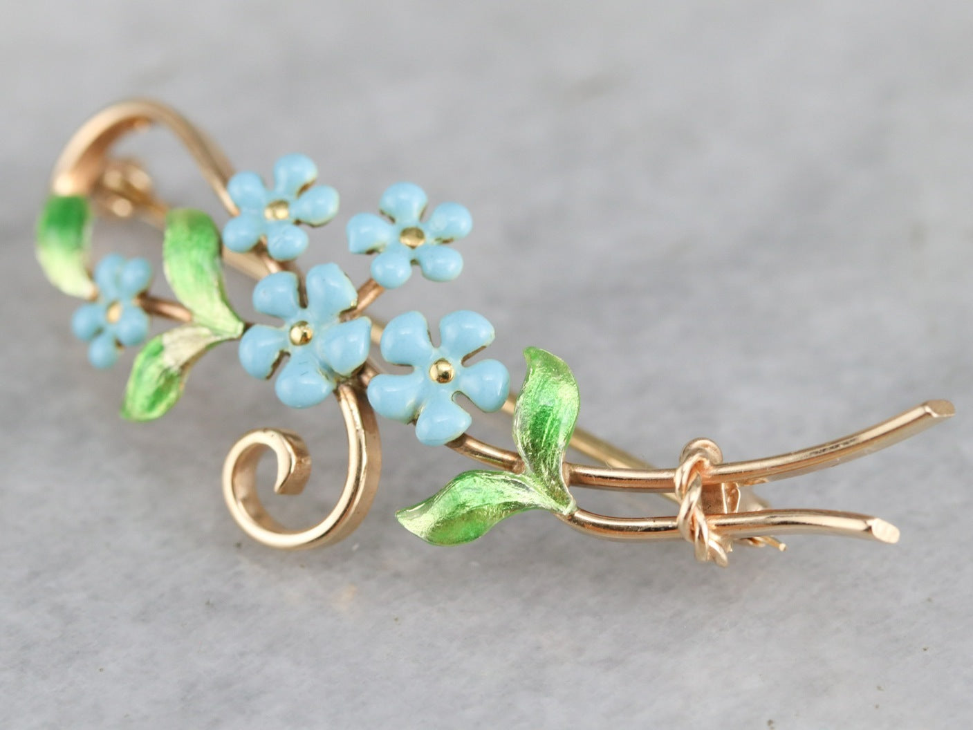 Art Nouveau Floral Honeymoon Pin