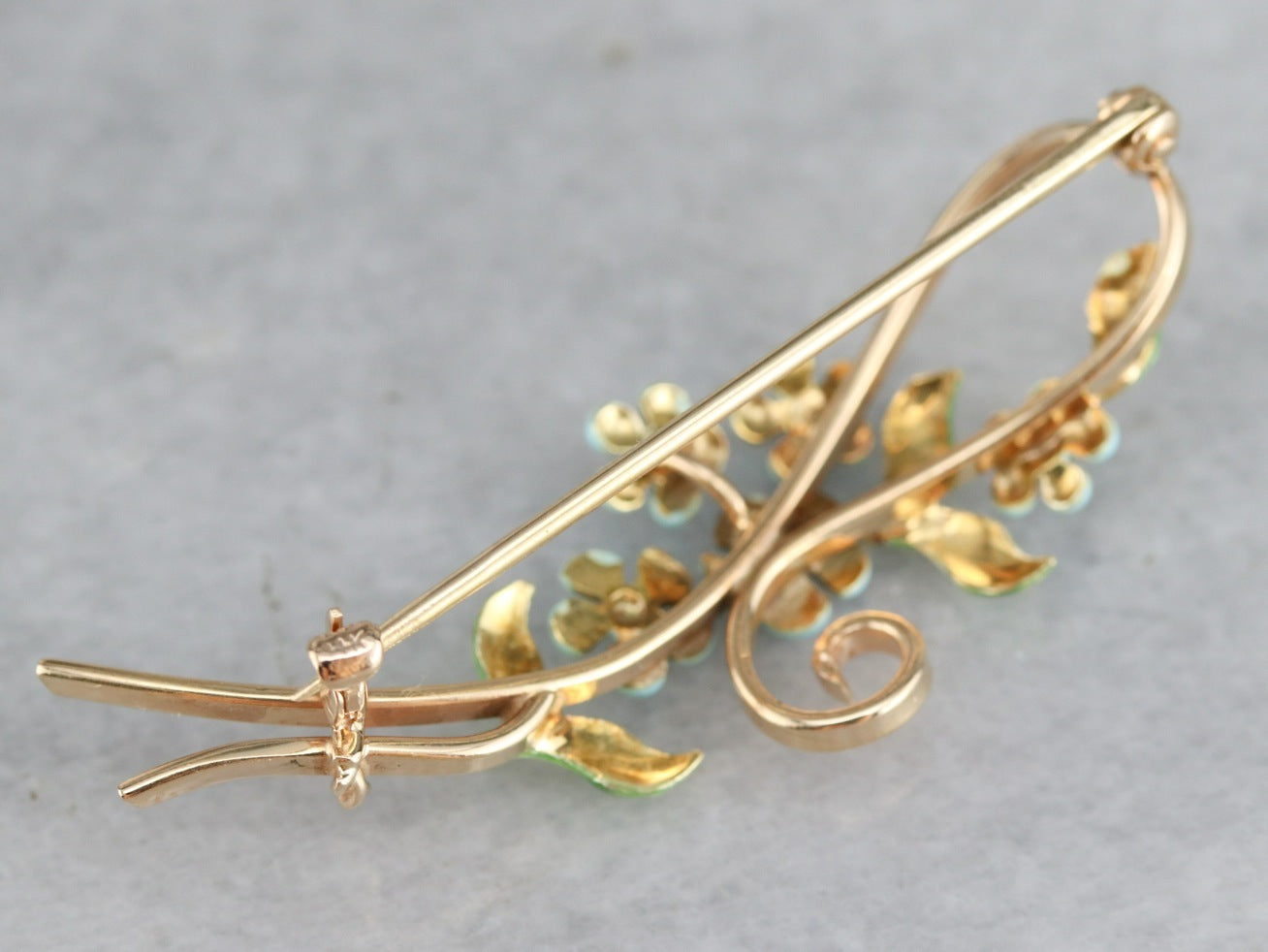 Art Nouveau Floral Honeymoon Pin