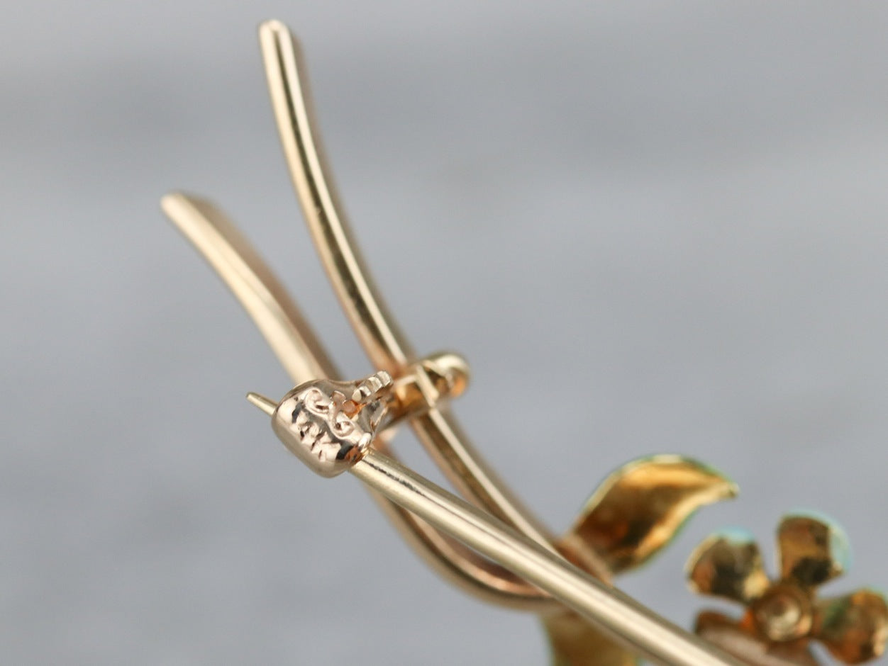 Art Nouveau Floral Honeymoon Pin