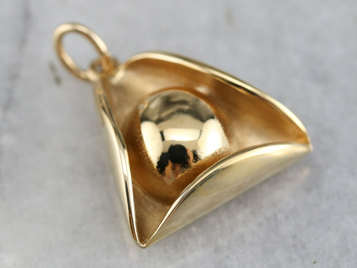 Vintage Gold Colonial Hat Pendant