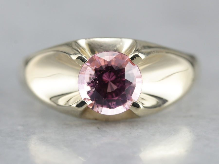 Pink Tourmaline Solitaire Ring