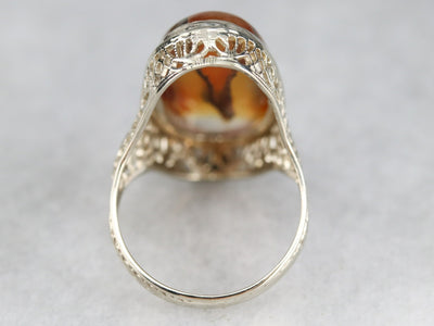 Art Deco Agate Filigree Ring