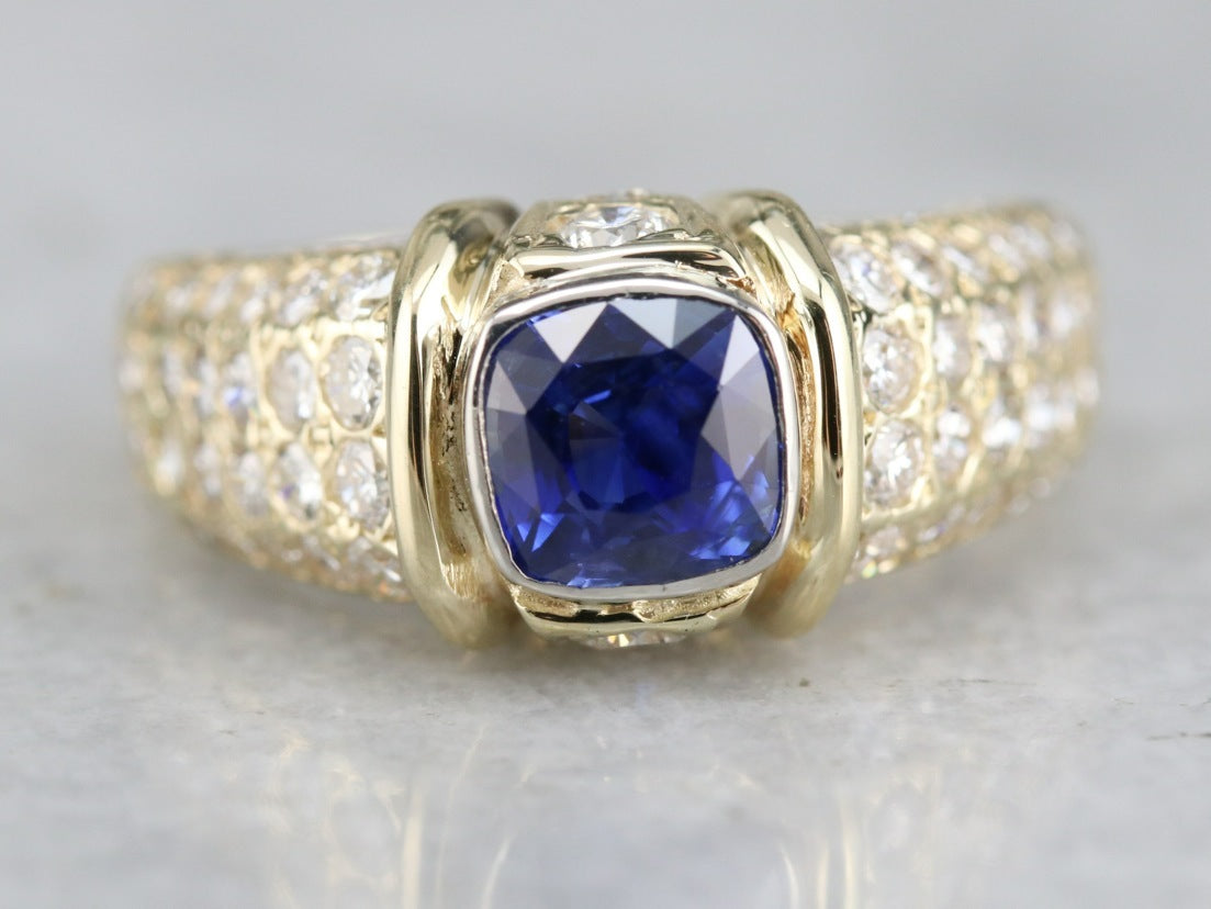 Ceylon Sapphire and Diamond Ring