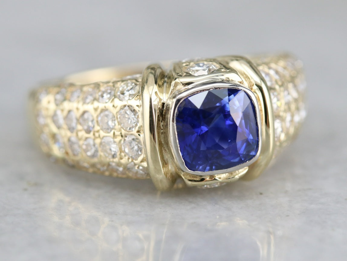 Ceylon Sapphire and Diamond Ring