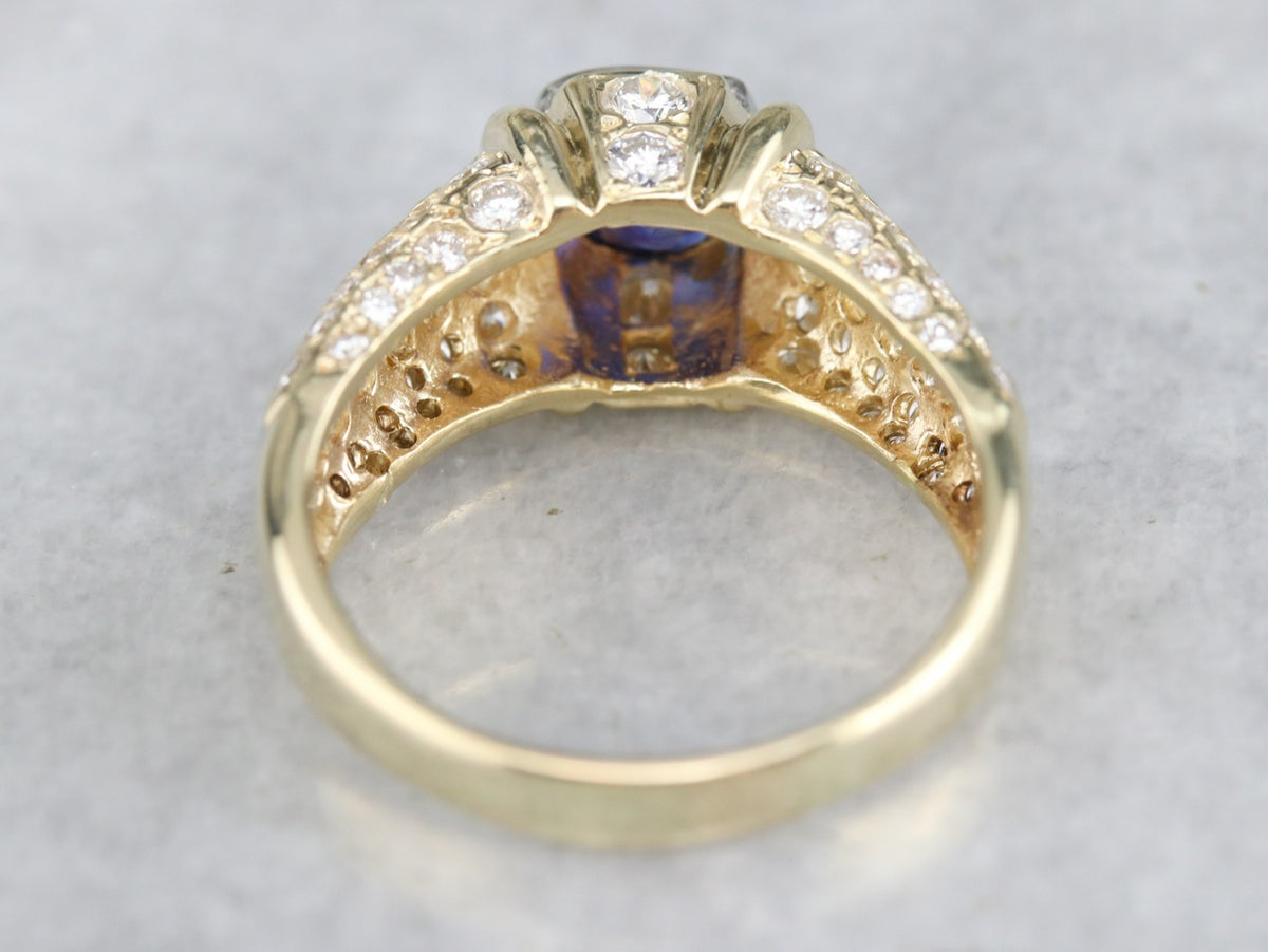 Ceylon Sapphire and Diamond Ring