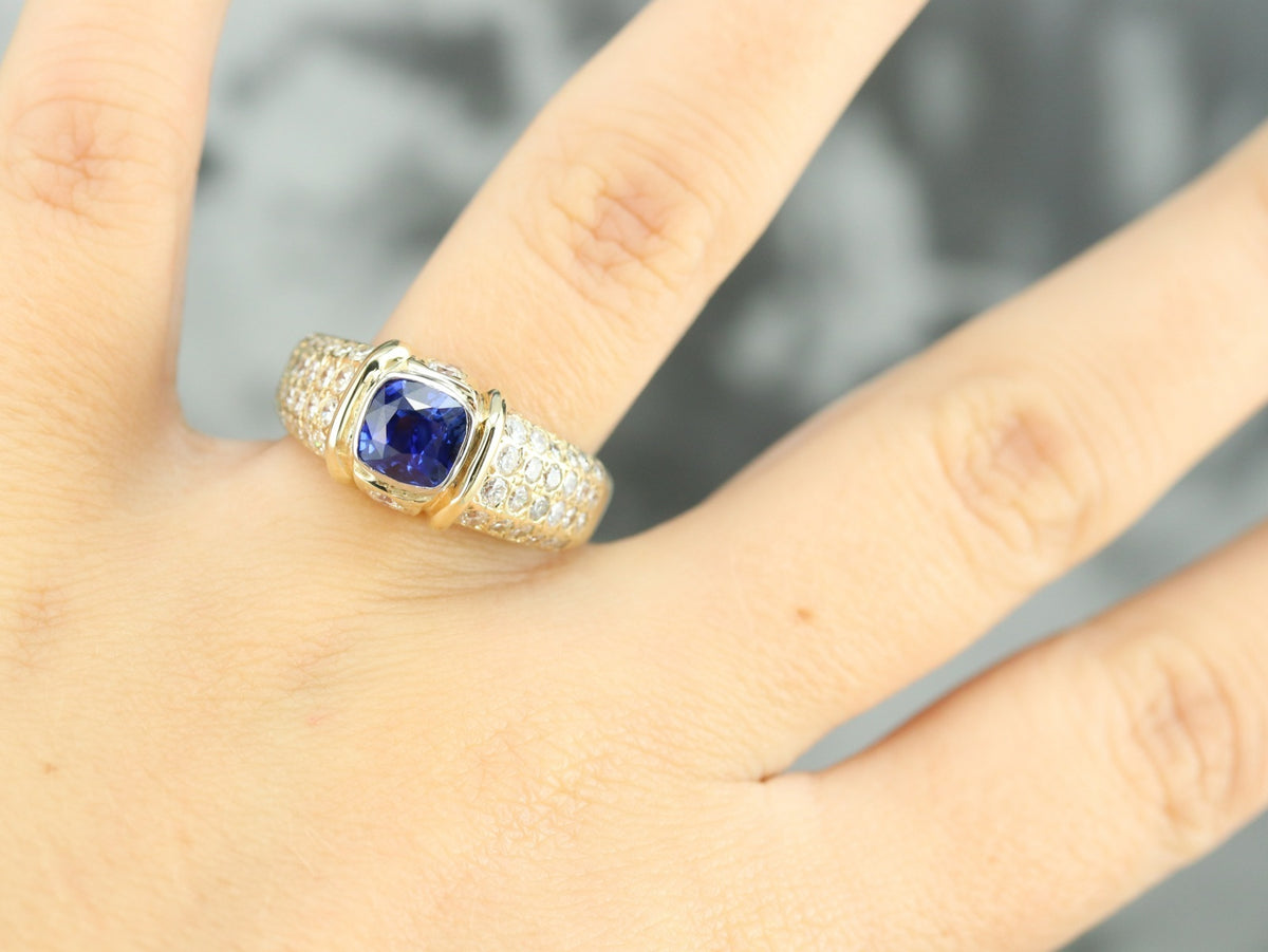 Ceylon Sapphire and Diamond Ring