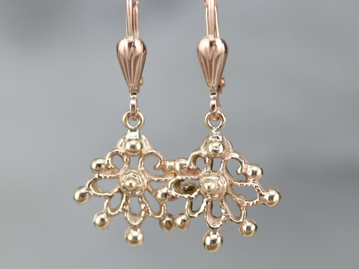 Vintage Filigree Drop Earrings