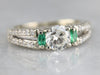 Diamond and Emerald Engagement Ring