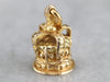 Vintage Ornate Gold Crown Charm Pendant
