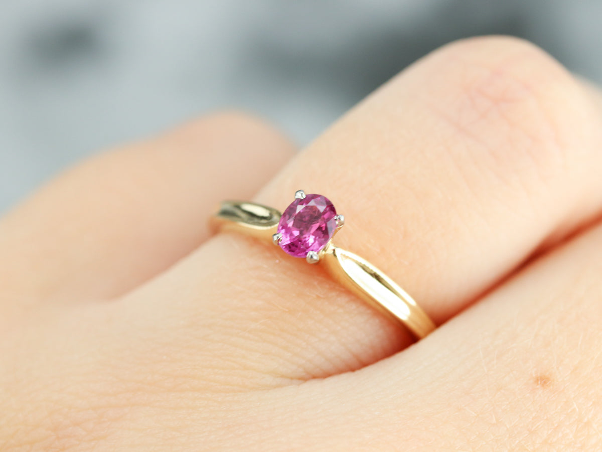 Pink Sapphire Engagement Ring