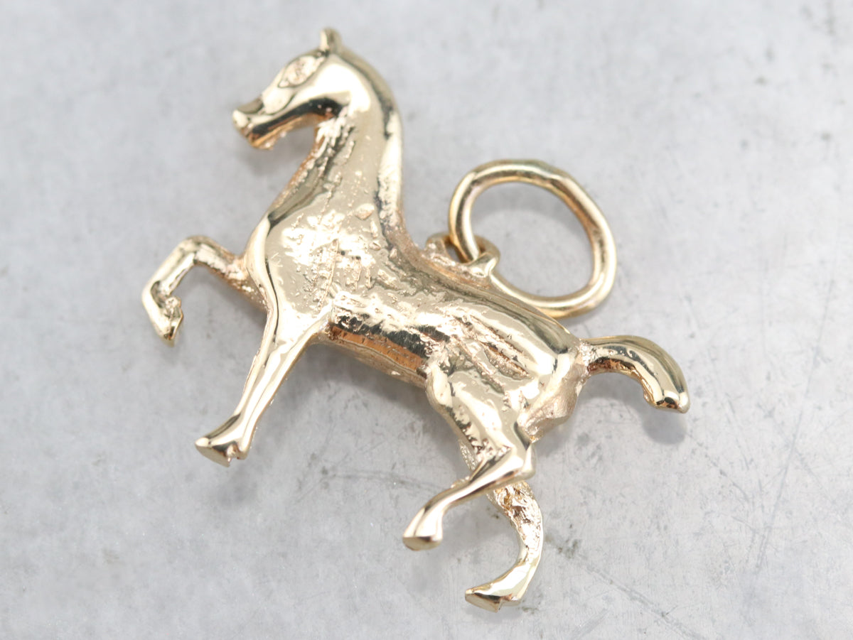 Vintage Gold Horse Charm