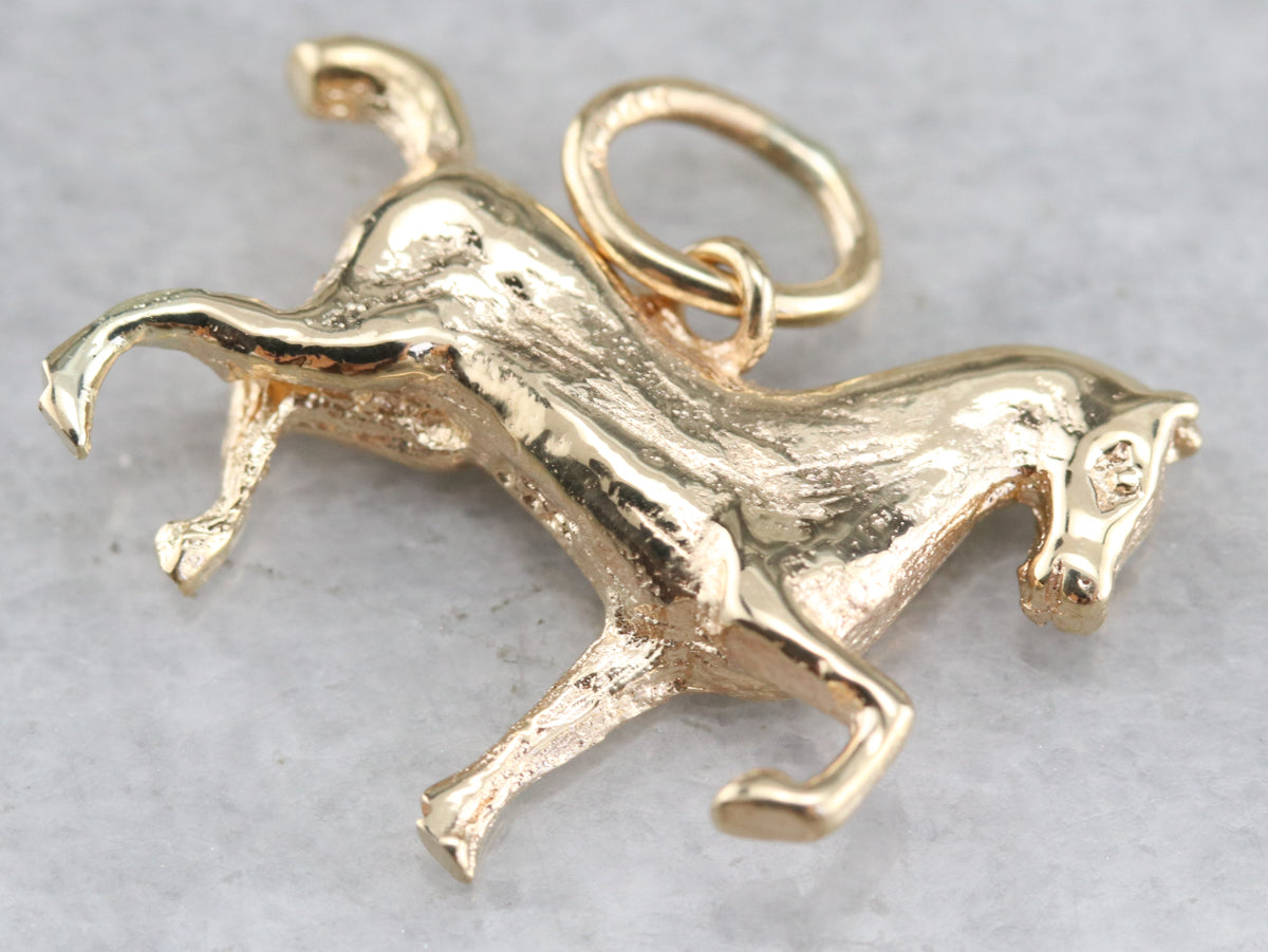 Vintage Gold Horse Charm