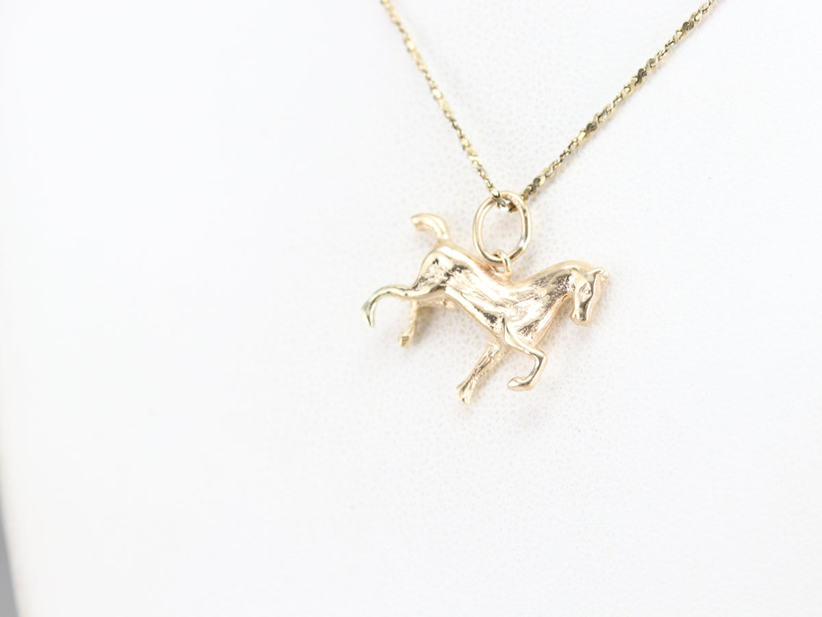Vintage Gold Horse Charm
