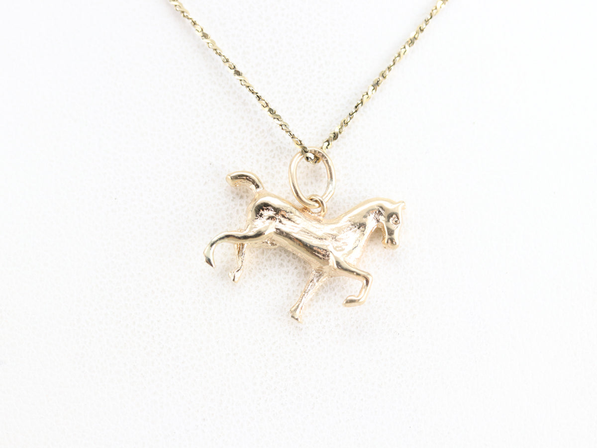 Vintage Gold Horse Charm