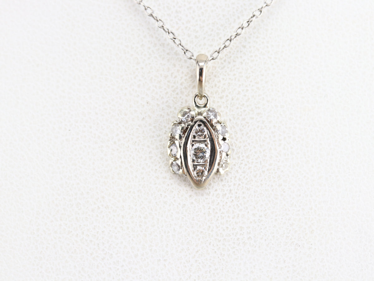 Vintage White Gold Diamond Pendant