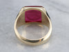 Men's Vintage Ruby Glass Cameo Ring