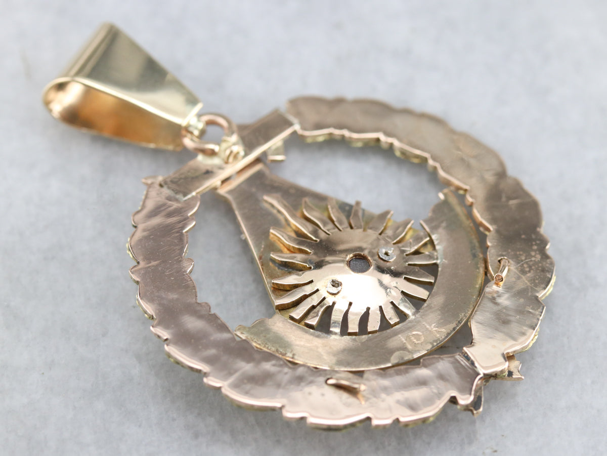 Antique Star Ruby Masonic Pendant