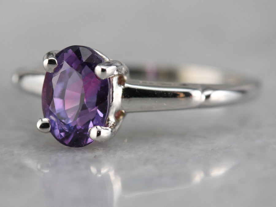 Purple Sapphire Solitaire Ring