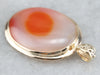 Yellow Gold Oval Agate Pendant