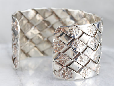 Wide Sterling Silver Cuff Bracelet