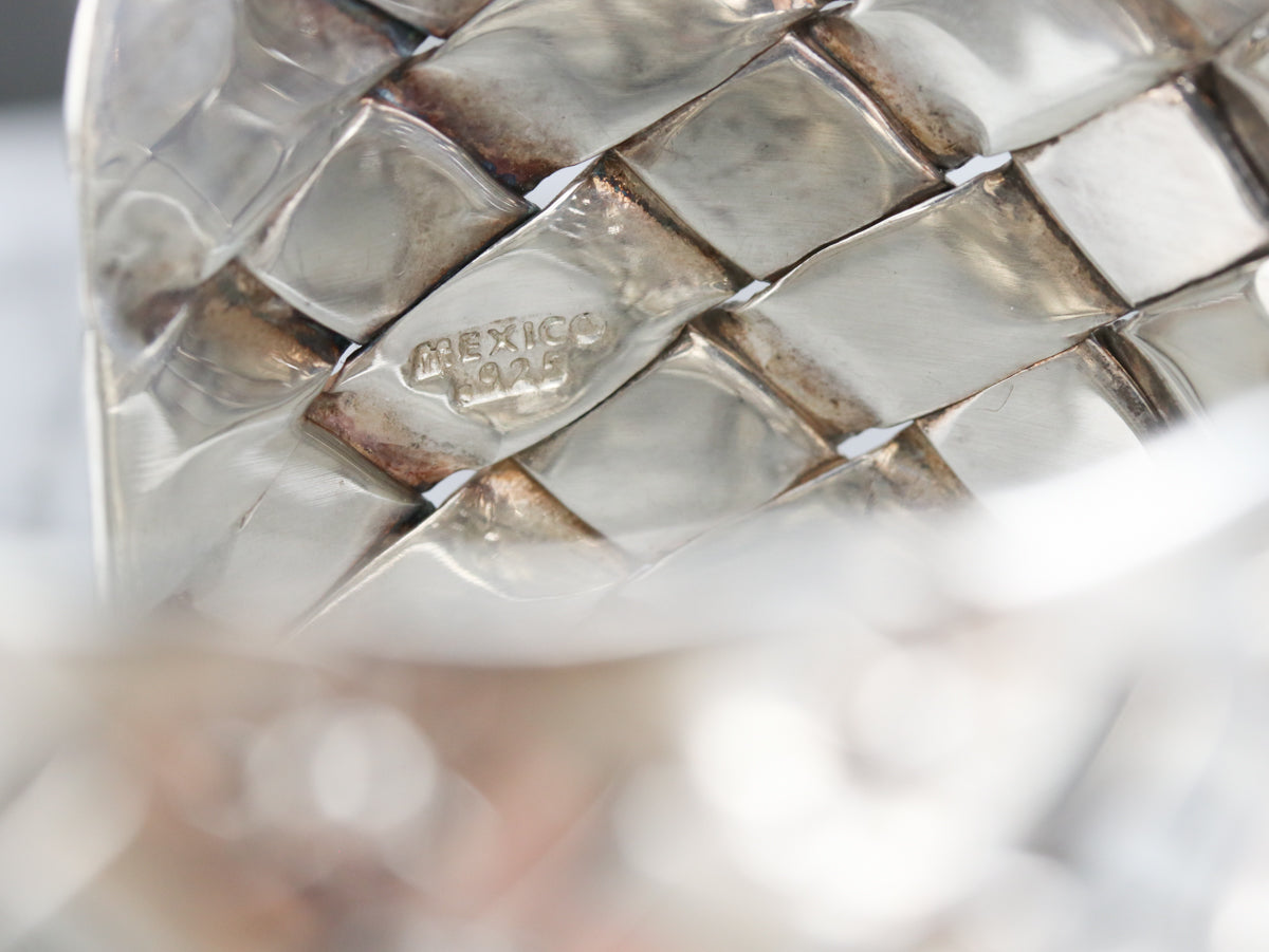 Brazalete ancho de plata de ley