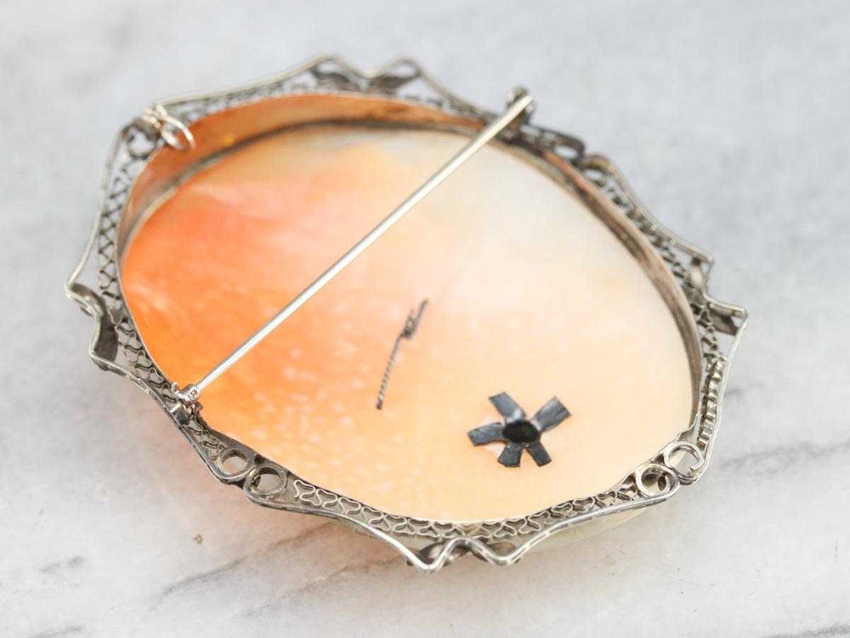 Art Deco Diamond Cameo Brooch or Pendant
