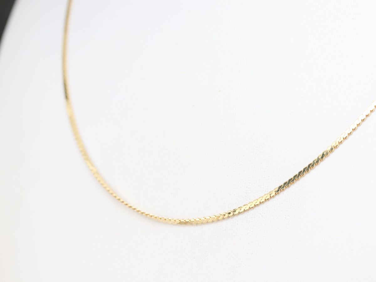 18 Karat Gold Flat Serpentine Chain