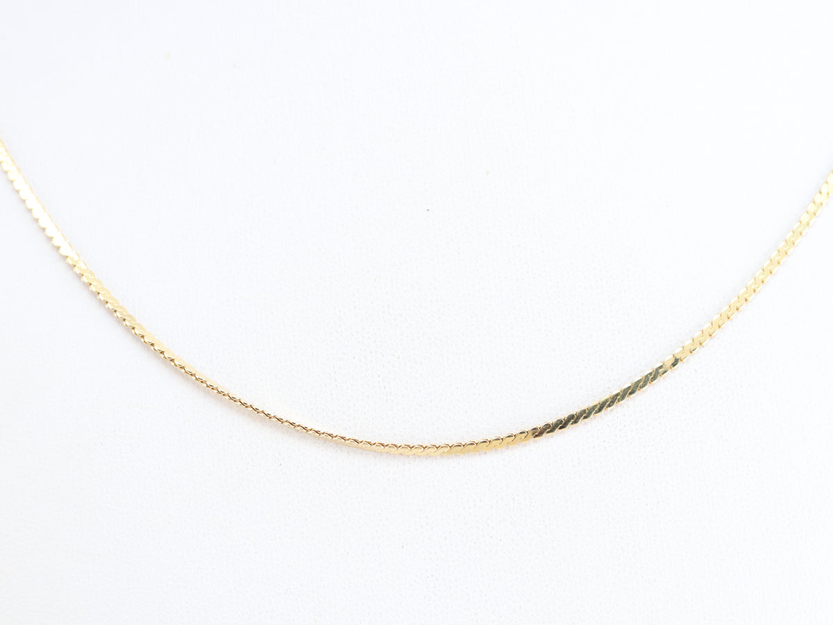 18 Karat Gold Flat Serpentine Chain