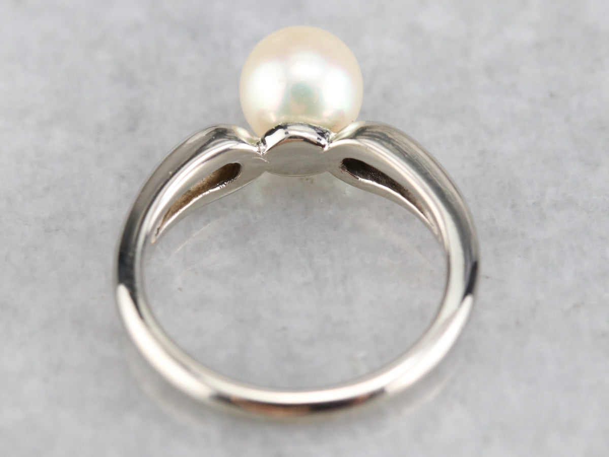 Vintage Pearl Solitaire Ring
