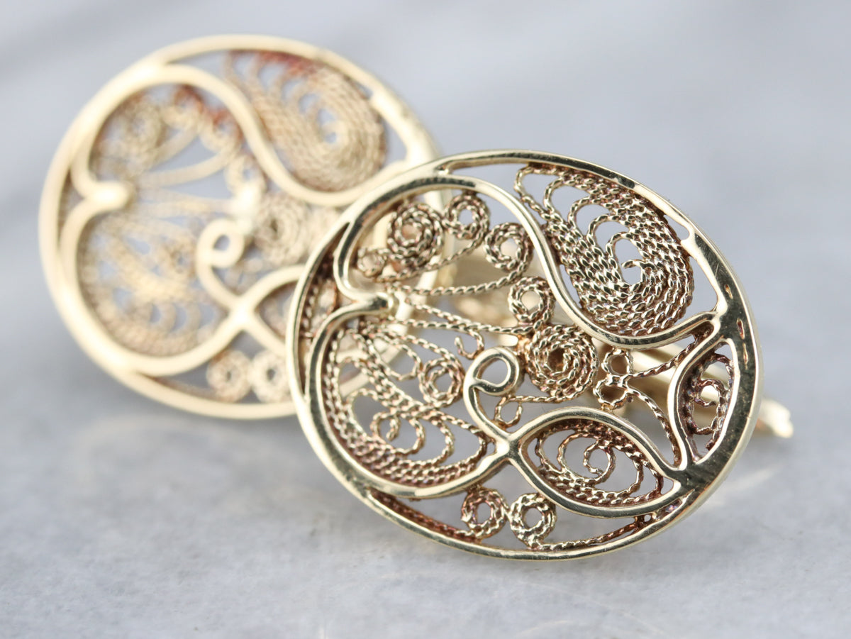 Vintage Gold Filigree Cufflinks