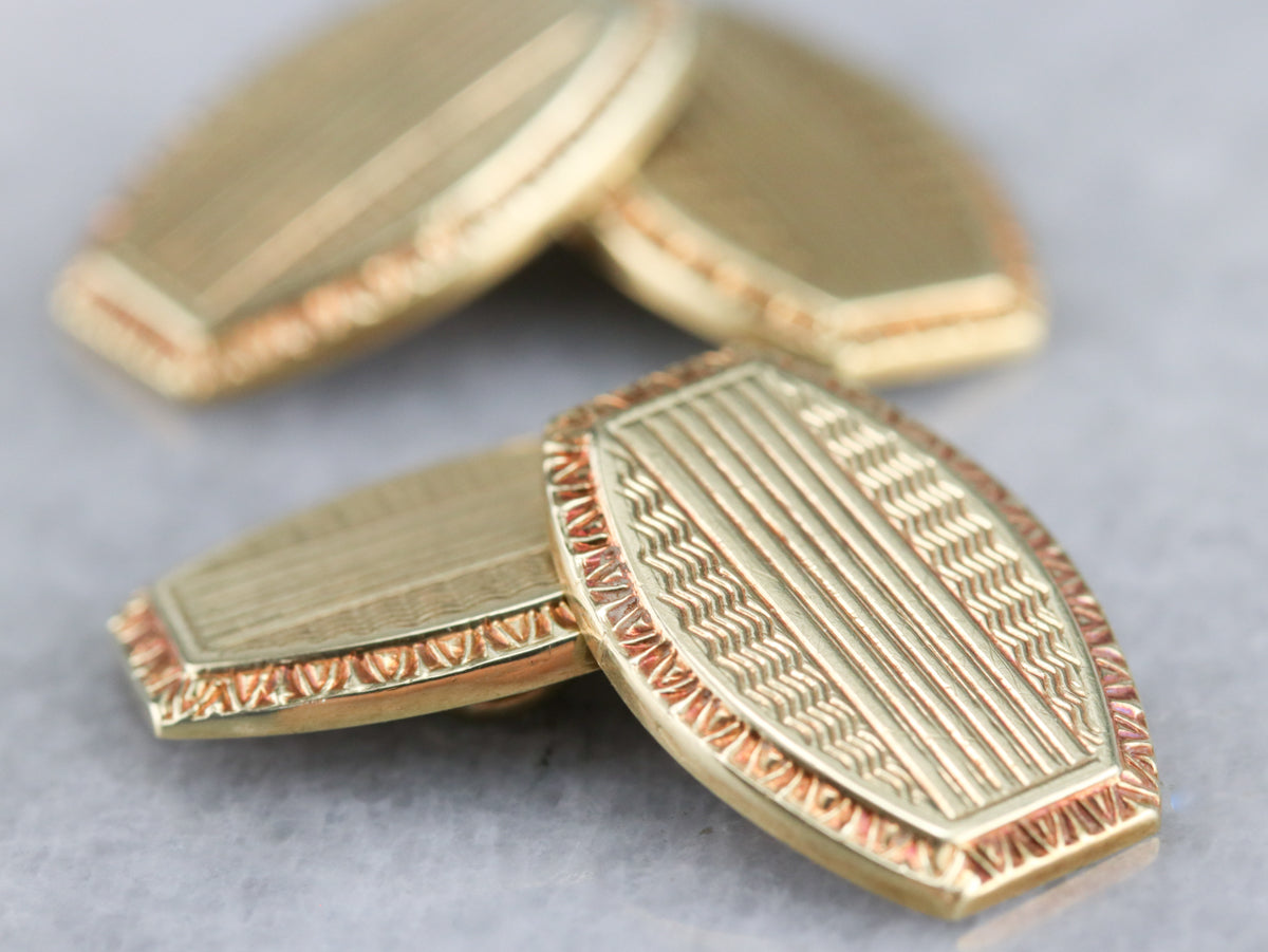 Yellow Gold Retro Era Cufflinks