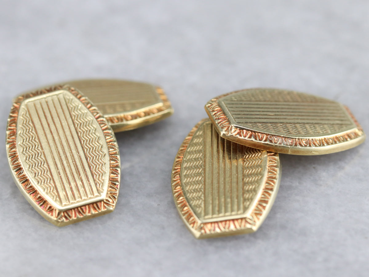 Yellow Gold Retro Era Cufflinks