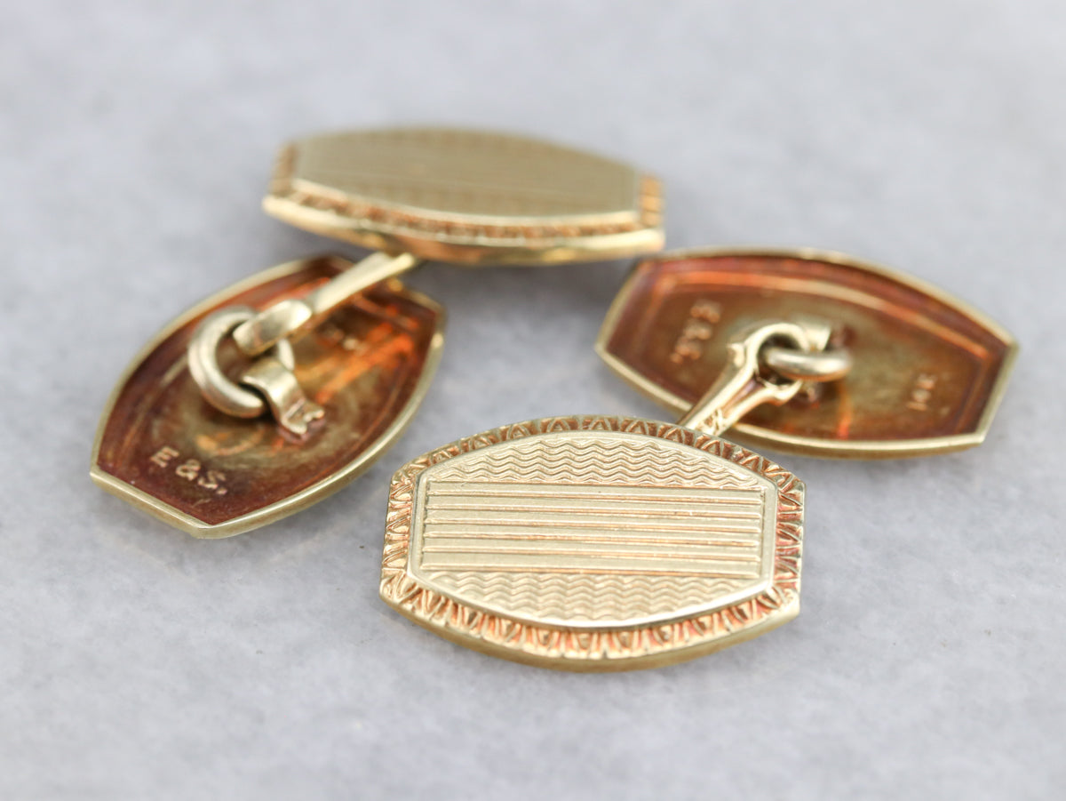 Yellow Gold Retro Era Cufflinks