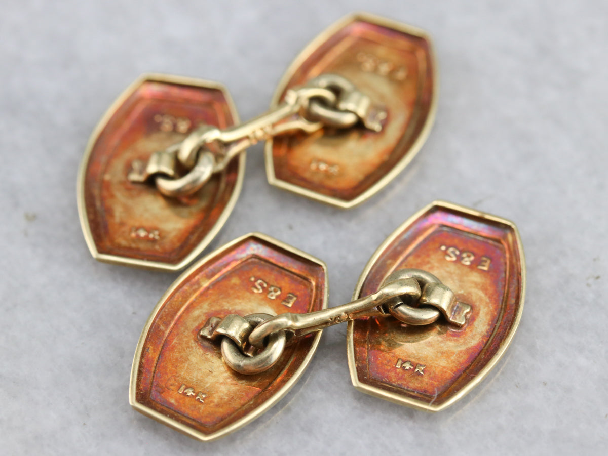 Yellow Gold Retro Era Cufflinks