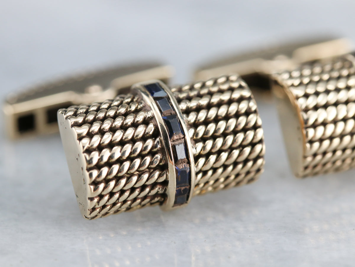 Vintage Gold Sapphire Cufflinks