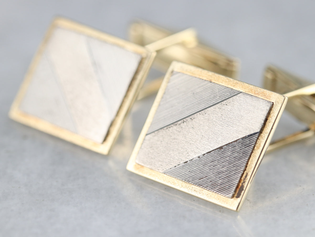 Vintage Textured Gold Cufflinks