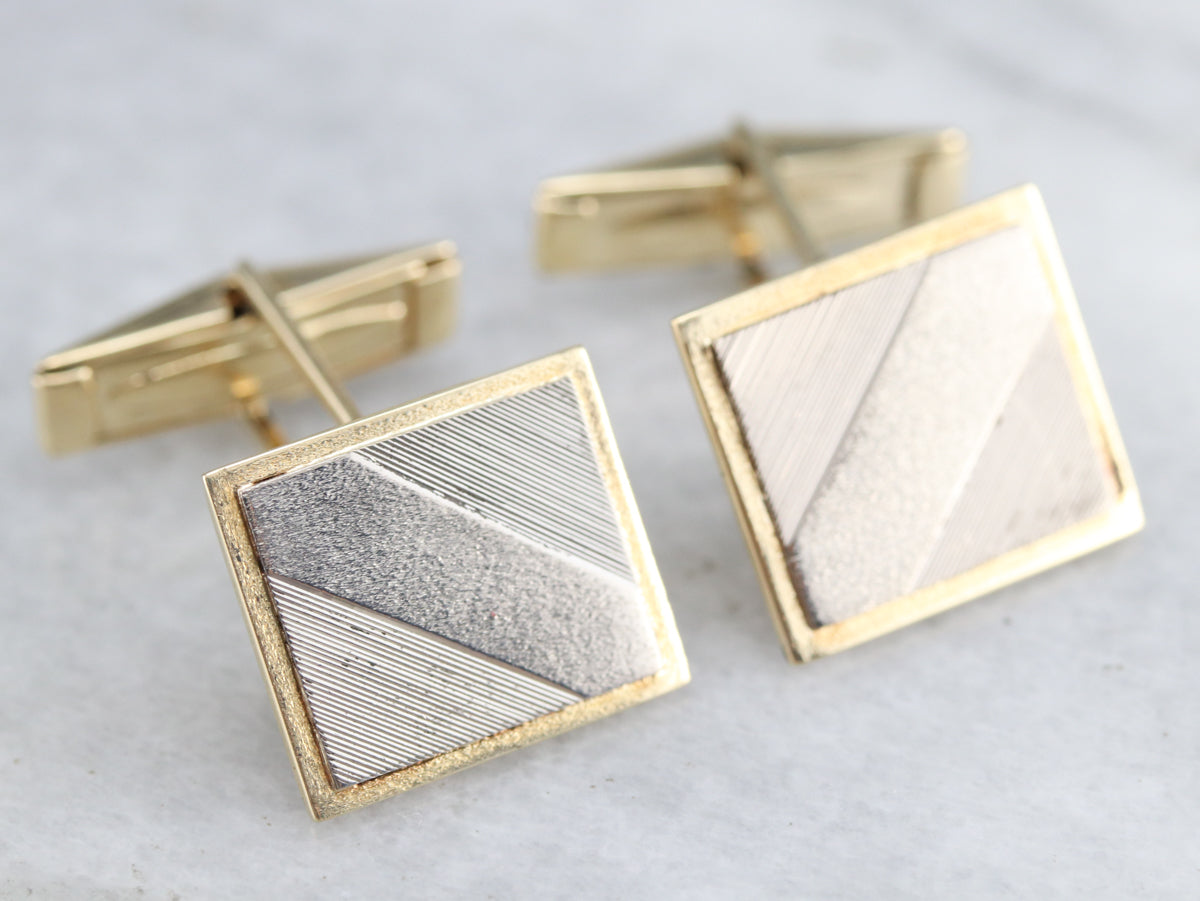 Vintage Textured Gold Cufflinks